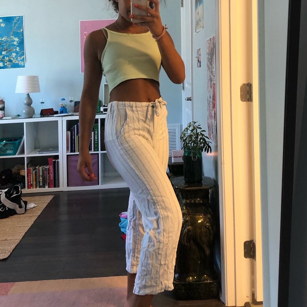 striped flowy pants